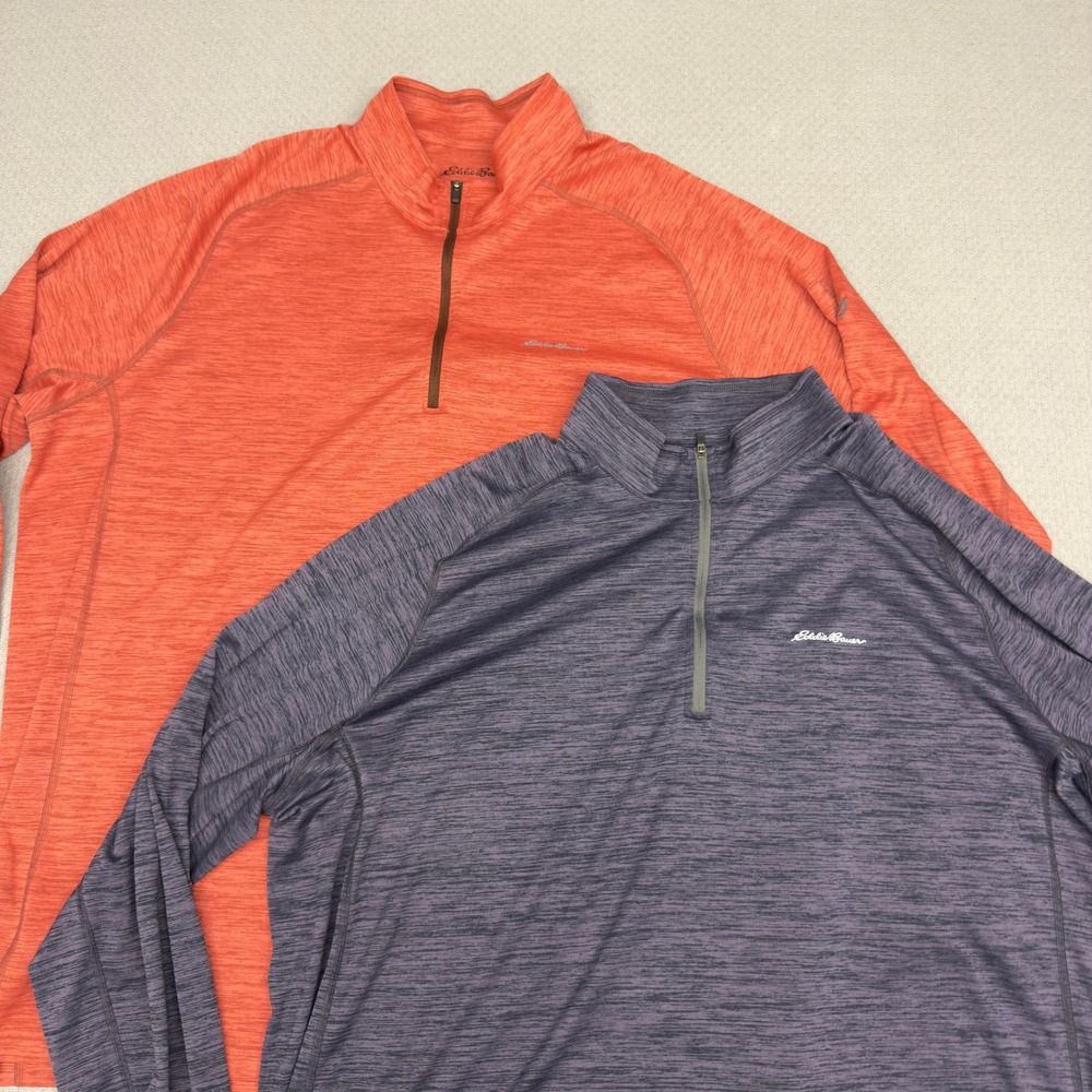 Lot of 2 Eddie Bauer 1/4 Zip Pullover Mens TXXXL Freedry Performance Lightweight